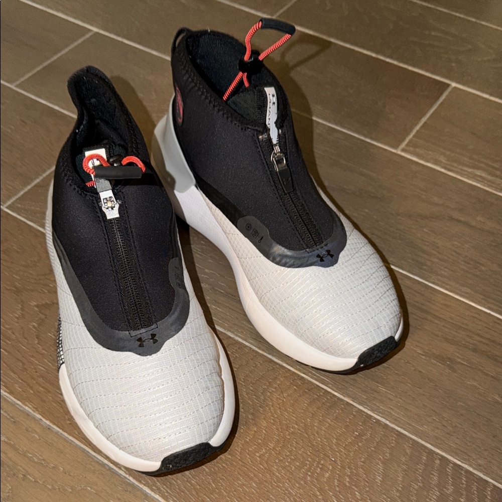 Under Armour Black and White Zip Sneakers